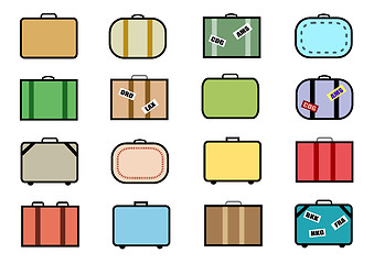 Image showing Vector suitcase icon set