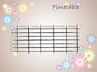 Image showing Kids timetable for school