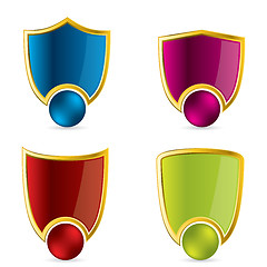 Image showing Various color shield designs