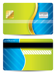 Image showing Cool blue and green design credit card 
