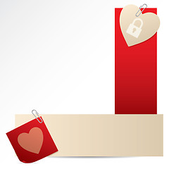 Image showing Banners with notepaper and heart