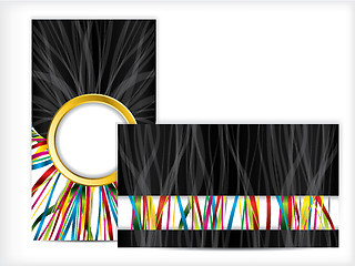 Image showing Colorful ribbons on business card