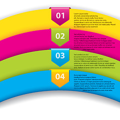 Image showing Arrow labels with numbers on color ribbons