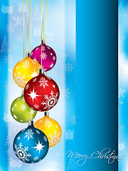 Image showing Christmas greeting card in blue