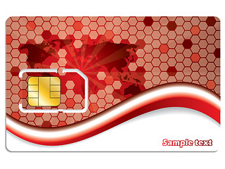 Image showing New sim card design with world map