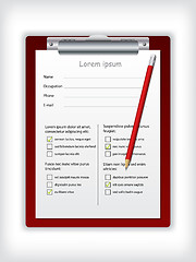 Image showing Ticking on a clipboard 