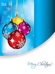 Image showing Blue christmas greeting card