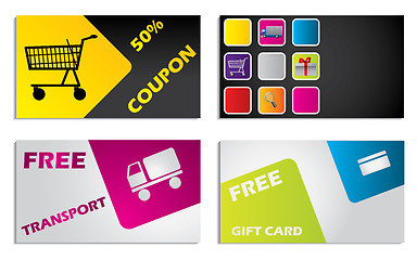 Image showing Discount card design set 