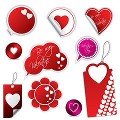Image showing Valentine's day stickers and labels 