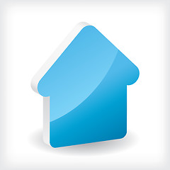 Image showing Blue 3d house icon 