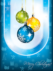 Image showing Blue christmas card design