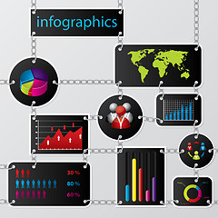 Image showing Infographics design with chained labels