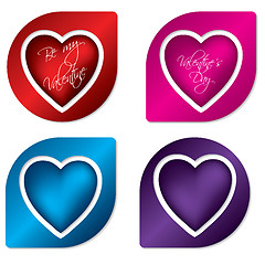 Image showing Heart label design set