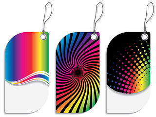 Image showing Rainbow colored label design set 