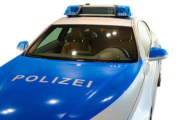 Image showing German police patrol car. New modern BMW model, presented for us