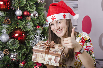 Image showing The girl liked new year's gift