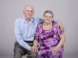 Image showing Portrait of an elderly couple eighty years