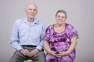 Image showing Portrait of an elderly couple eighty years