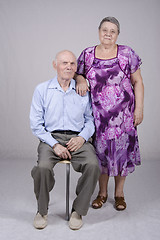 Image showing Portrait of an elderly couple eighty years