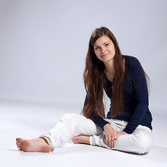 Image showing Young long-haired woman with natural beauty