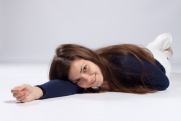 Image showing Young long-haired woman with natural beauty