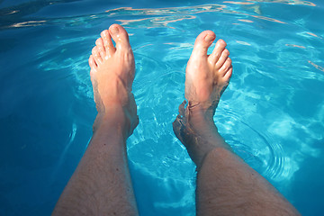 Image showing human legs in water 