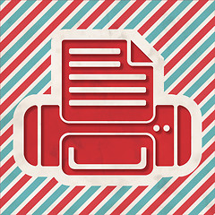 Image showing Printer Icon on Striped Background.