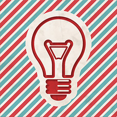 Image showing Light Bulb Icon on Striped Background.