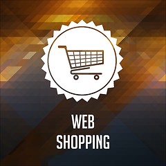 Image showing Web Shopping Concept on Triangle Background.