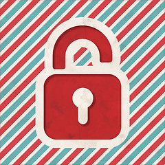 Image showing Security Concept on Retro Striped Background.