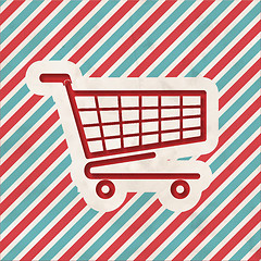 Image showing Shopping Concept on Striped Background.