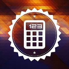 Image showing Calculator Icon on Triangle Background.