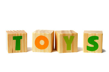 Image showing Wooden blocks with TOYS word