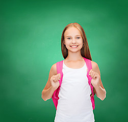Image showing smiling teenage girl in blank white tank top