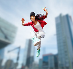 Image showing beautiful dancing girl jumping