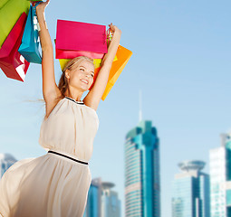 Image showing woman with shopping bags