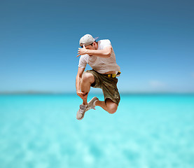 Image showing male dancer jumping in the air