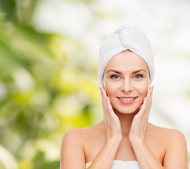 Image showing beautiful woman in towel