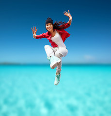 Image showing beautiful dancing girl jumping