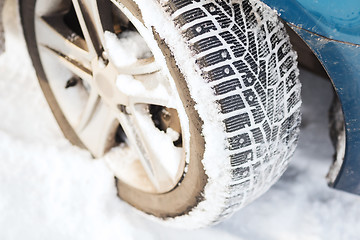 Image showing closeup of car winter tire