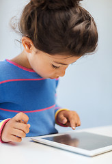 Image showing little girl with tablet pc