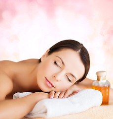 Image showing happy woman in spa salon