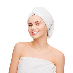 Image showing beautiful woman in towel