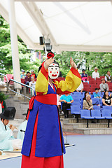 Image showing Person in traditional South Korean costume and mask