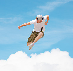 Image showing male dancer jumping in the air