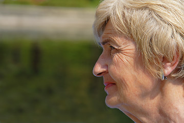 Image showing Wrinkled woman profile