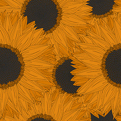Image showing Abstract  sunflowers pattern