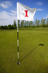 Image showing Golf flag number one