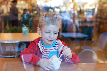 Image showing boy eating ice-cream
