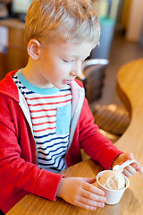 Image showing boy eating ice-cream